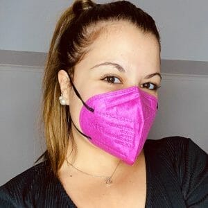 Máscara Descartável FFP2 Rosa Fucsia Lateral