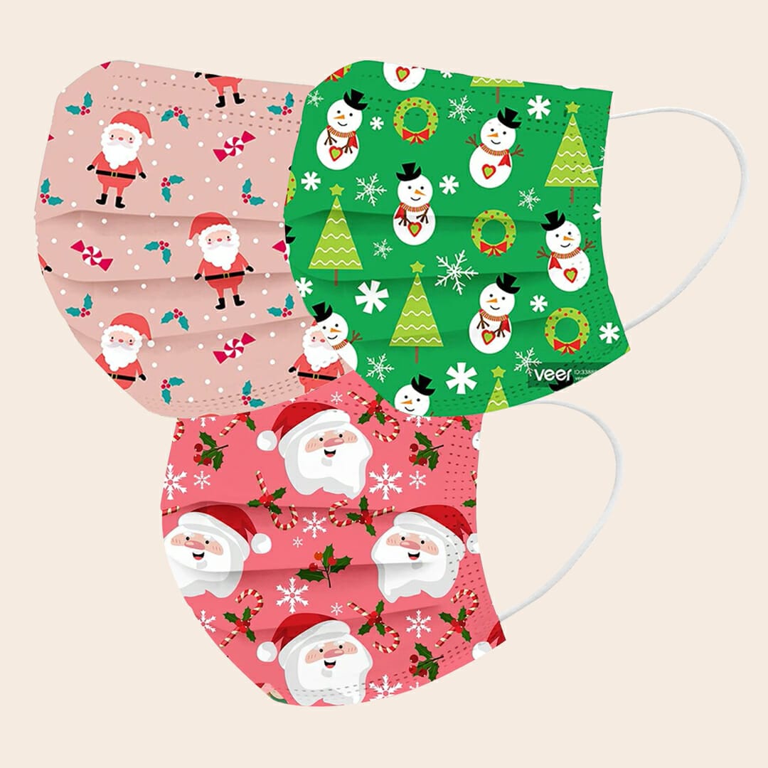 Pack Natal&iacute;cio M&aacute;scara Higi&eacute;nica Descart&aacute;vel - 3 uni